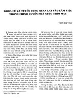 KHOA CỬ VÀ TUYỂN DỤNG QUAN LẠI VÀO LÀM VIỆC TRONG CHÍNH QUYỀN NHÀ NƯỚC THỜI MẠC