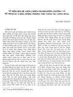 VỀ MỐI LIÊN HỆ GIỮA CHIẾN TRANH ĐÔNG DƯƠNG VÀ KẾ HOẠCH CỘNG ĐỒNG PHÒNG THỦ CHÂU ÂU