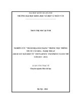 Nghiên cứu thảm họa báo mạng trong việc thông tin về văn hóa   nghệ thuật ( khảo sát bảo điện tử vietnamnet, vnexpress và dân trí năm 2011, 2012) 