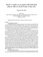 Quyền và nghĩa vụ của người chấp hành hình phạt tù một số vấn đề lí luận và thực tiễn 