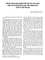 VÀI NÉT SỞ HỮU RUỘNG ĐẤT CỦA CÁC CHỨC DỊCH LÀNG XÃ Ở HUYỆN NGA SƠN  TỈNH THANH HÓA