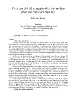 Ý chí của chủ thể trong giao dịch dân sự theo pháp luật việt nam hiện nay 