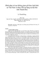 Hình phạt cải tạo không giam giữ theo luật hình sự việt nam và thực tiễn áp dụng tại địa bàn tỉnh thanh hoá 