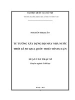 Tư tưởng xây dựng bộ máy nhà nước thời lê sơ (qua quốc triều hình luật) 