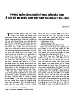 PHONG TRÀO CÔNG NHÂN VÌ MỤC TIÊU DÂN SINH Ở CÁC ĐÔ THỊ MIỀN NAM VIỆT NAM