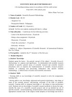 SCIENTIFIC RESEARCH METHODOLOGY