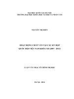 Hoạt động chất vấn tại các kỳ họp quốc hội việt nam khóa XII (2007   2011) 