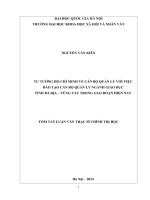 Tư tưởng hồ chí minh về cán bộ quản lý với việc đào tạo cán bộ quản lý ngành giáo dục tỉnh bà rịa – vũng tàu trong giai đoạn hiện nay 