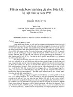 Tội sản xuất, buôn bán hàng giả theo điều 156 bộ luật hình sự năm 1999 