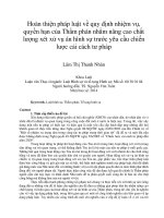 Hoàn thiện pháp luật về quy định nhiệm vụ, quyền hạn của thẩm phán nhằm nâng cao chất lượng xét xử vụ án hình sự trước yêu cầu chiến lược cải cách tư pháp 