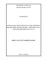 Đánh giá thực trạng thể chất của học sinh trung học phổ thông trường tiểu học   trung học cơ sở   trung học phổ thông chu văn an