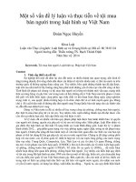 Một số vấn đề lý luận và thực tiễn về tội mua bán người trong luật hình sự việt nam 