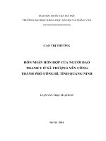 Hôn nhân hỗn hợp của người dao thanh y ở xã thượng yên công, thành phố uông bí, tỉnh quảng ninh 