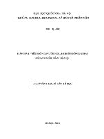 Hành vi tiêu dùng nước giải khát đóng chai của người dân hà nội 