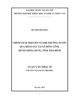 Chính sách trợ giúp xã hội thường xuyên qua khảo sát tại xã đông lĩnh, huyện đông hưng, tỉnh thái bình 