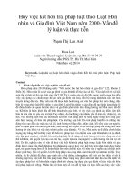 Hủy việc kết hôn trái pháp luật theo luật hôn nhân và gia đình việt nam năm 2000  vấn đề lý luận và thực tiễn 