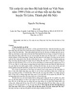 Tội cướp tài sản theo bộ luật hình sự việt nam năm 1999 (trên cơ sở thực tiễn tại địa bàn huyện từ liêm, thành phố hà nội) 