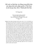 Đổi mới sự lãnh đạo của đảng trong điều kiện xây dựng nhà nước pháp quyền ở việt nam (liên hệ qua thực tiễn ở thành phố hà nội) 