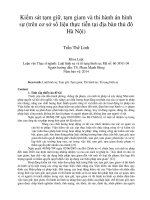 Kiểm sát tạm giữ, tạm giam và thi hành án hình sự (trên cơ sở số liệu thực tiễn tại địa bàn thủ đô hà nội) 