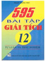 595 Bài tập giải tích 12 tự luận và trắc nghiệm ĐHQG