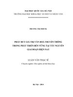 Phát huy giá trị văn hóa truyền thống trong phát triển bền vững tại tây nguyên giai đoạn hiện nay 
