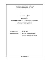 Tiểu luận thiết kế nghiên cứu khoa học xã hội   lý luận và thực tiễn