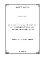 Rèn kĩ năng đọc văn bản tiếng việt cho học sinh lớp 2 trường tiểu học thị trấn thuận châu   sơn la 