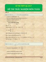 ĐỀ THI TRẮC NGHIỆM môn TOÁN có đáp án (hay)