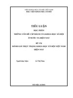 Tiểu luận những vấn đề cấp bách của khoa học xã hội ở nước ta hiện nay