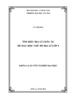 Tìm hiểu địa lí châu âu để dạy học chủ đề địa lí lớp 5 