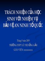 Bài 9 trách nhiệm của học sinh với nhiệm vụ bảo vệ an ninh tổ quốc