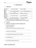 1 SIMPLE PRESENT PRACTICE GRADE 5