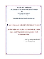 Xây dựng sách điện tử hỗ trợ dạy và học phần điện hóa học bằng ngôn ngữ tiếng anh chương trình trung học phổ thông chuyên