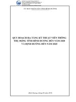 QUY HOẠCH HẠ TẦNG KỸ THUẬT VIỄN THÔNG THỤ ĐỘNG TỈNH BÌNH DƯƠNG ĐẾN NĂM 2020 VÀ ĐỊNH HƯỚNG ĐẾN NĂM 2025