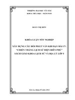 Xây dựng câu hỏi phát vấn khi dạy bài 17 chiến thắng lịch sử điện biên phủ sách giao khoa lịch sử và địa lý lớp 5 