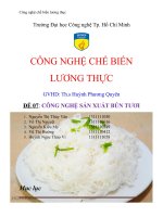 CÔNG NGHỆ SẢN XUẤT BÚN TƯƠI