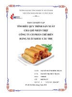 Báo cáo thực tế công ty Cầu Tre tìm hiểu quy trình sản xuất chả giò nhân thịt