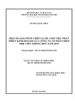MỘT SỐ GIẢI PHÁP CHIẾN LƯỢC CHO VIỆC PHÁT TRIỂN KINH DOANH CỦA CÔNG TY CỔ PHẦN ĐIỆN NHẸ VIỄN THÔNG ĐẾN NĂM 2015