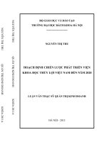 HOẠCH ĐỊNH CHIẾN LƯỢC PHÁT TRIỂN VIỆN KHOA HỌC THỦY LỢI VIỆT NAM ĐẾN NĂM 2020