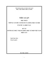 Tiểu luận những vấn đề cấp bách của khoa học xã hội ở nước ta hiện nay   vai trò của khoa học xã hội