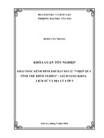 Khai thác kênh hình khi dạy bài 12 vượt qua tình thế hiểm nghèo sách giáo khoa lịch sử và địa lý lớp 5 