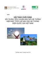 XÂY DỰNG TIÊU CHUẨN ĐẤU NỐI HỆ THỐNG ĐIỆN MẶT TRỜI LẮP MÁI VÀO HỆ THỐNG ĐIỆN QUỐC GIA VIỆT NAM