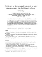 Chính sách an sinh xã hội đối với người có hoàn cảnh khó khăn ở tỉnh thái nguyên hiện nay 