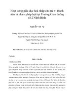 Hoạt động giáo dục hoà nhập cho trẻ vị thành niên vi phạm pháp luật tại trường giáo dưỡng số 2 ninh bình 