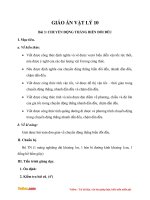 Giáo án Vật lý 10 bài 3: Chuyển động thẳng biến đổi đều