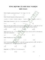 500 câu hỏi trắc nghiệm toán luyện thi THPT quốc gia 2017