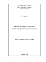 Đánh giá hoạt động của giảng viên trường đại học hòa bình theo chức trách 