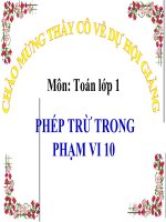 Bài giảng Toán 1 chương 2 bài 16: Phép trừ trong phạm vi 10
