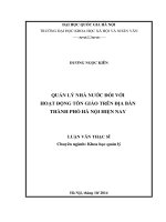 Quản lý nhà nước đối với hoạt động tôn giáo trên địa bàn thành phố hà nội hiện nay 