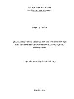 Quản lý hoạt động giáo dục bản sắc văn hóa dân tộc cho học sinh trường phổ thông dân tộc nội trú tỉnh điện biên 